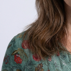 Marina | Floral V Neck Three Quarter Sleeve Maxi Dress 3