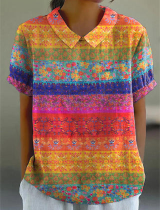 Maya Floral Shirt | Cotton Linen Blend, Relaxed Fit 0
