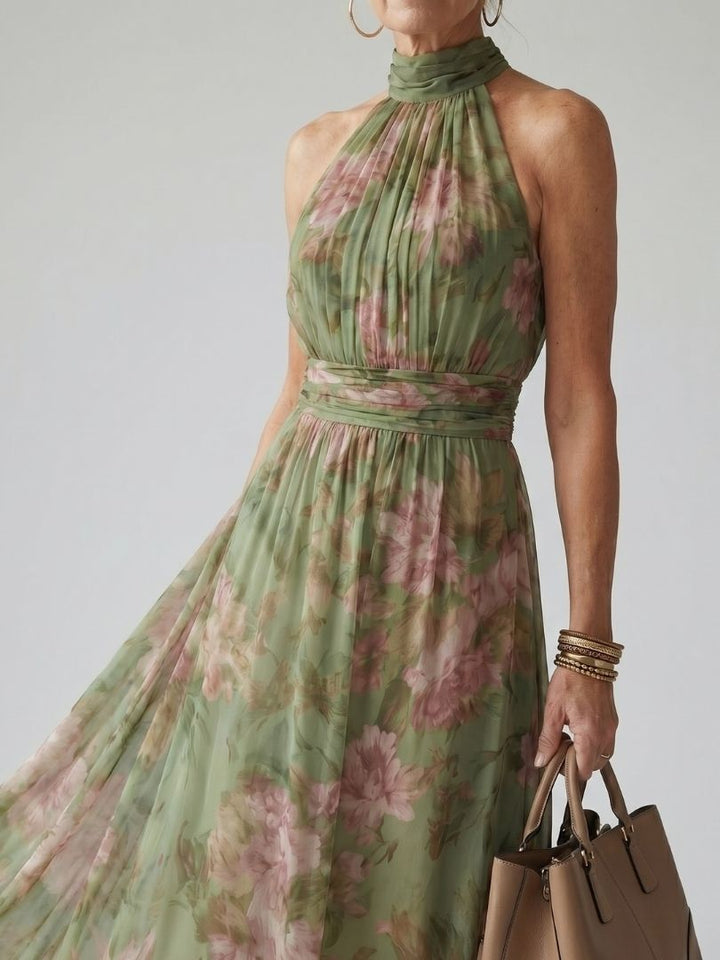 Mirelle | Gathered Halter Midi Dress 1