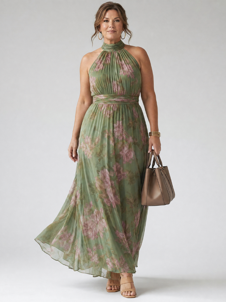 Mirelle | Gathered Halter Midi Dress 5