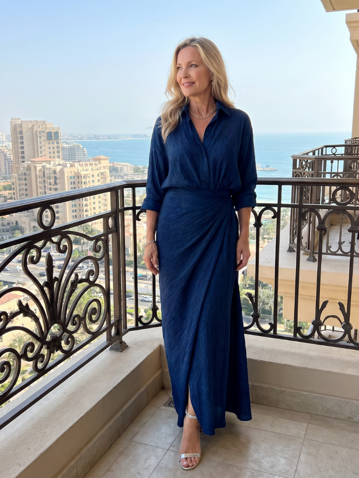 Mirque | Long Sleeve Wrap Front Maxi Dress 3