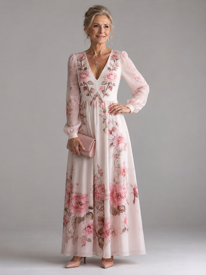 Musal | Long Sleeve Natural Flow Midi Dress 0