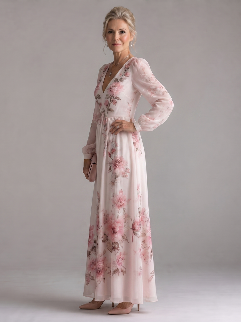 Musal | Long Sleeve Natural Flow Midi Dress 1