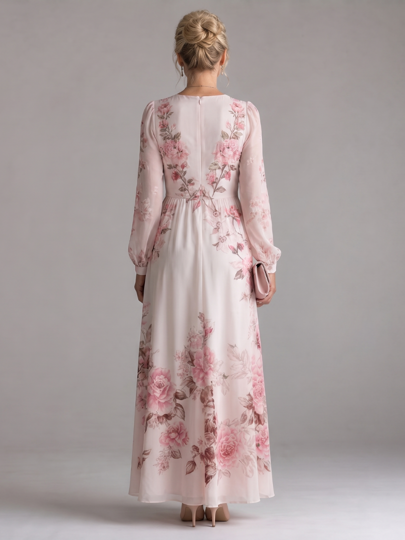 Musal | Long Sleeve Natural Flow Midi Dress 4