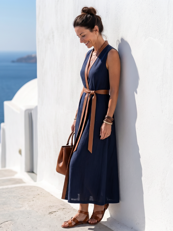 Myra | Contrast Line Midi Dress 5