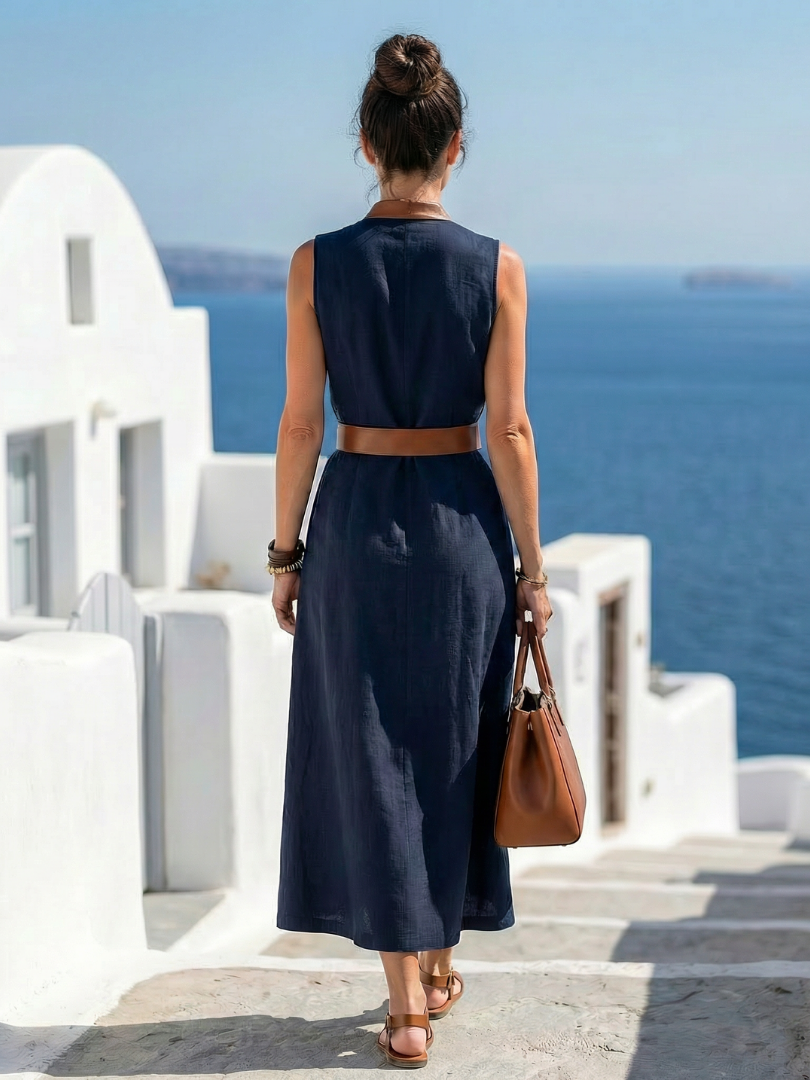 Myra | Contrast Line Midi Dress 7