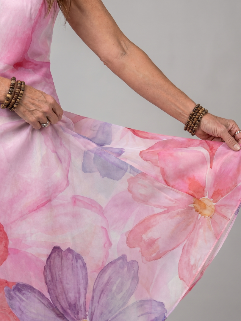 Nemen | Watercolor Flower Sleeveless Flowing Midi Dress 2