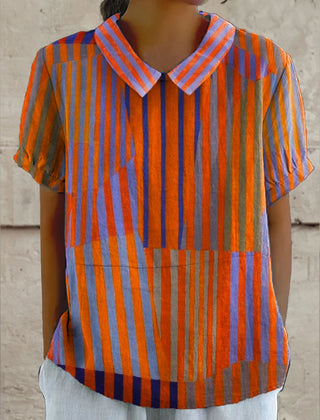Nexa Women's Shirt | Geometric Pattern, Cotton-Linen Blend 0