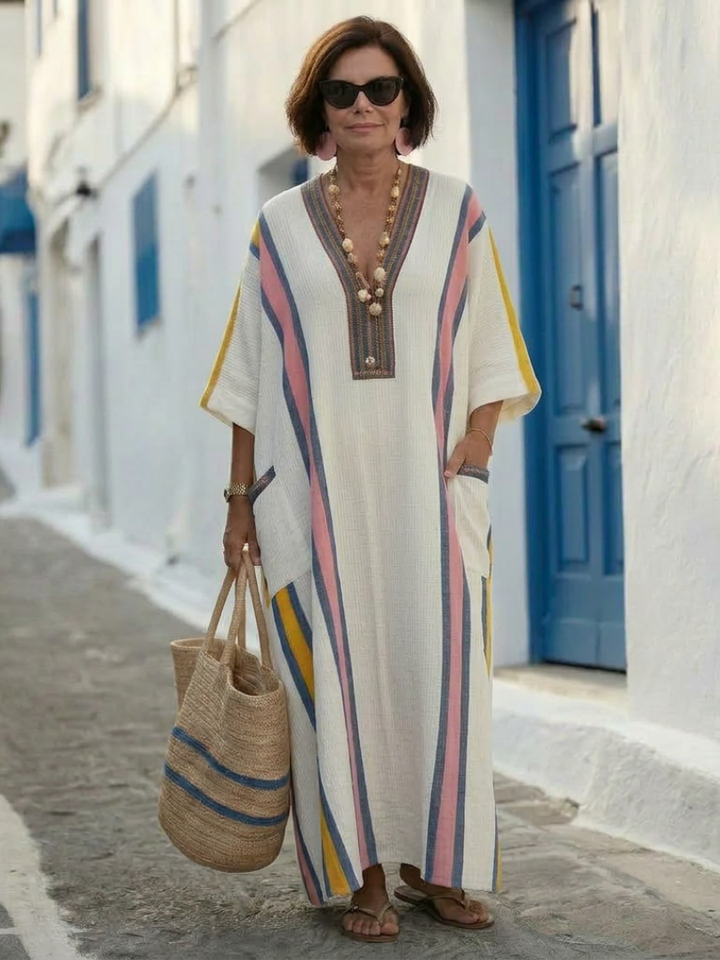 Noemi | V Neck Half Sleeve Pocket Maxi Dress 5