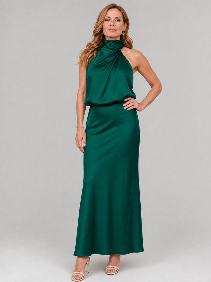 Nopal | Sleeveless Draped Neck Midi Dress 3