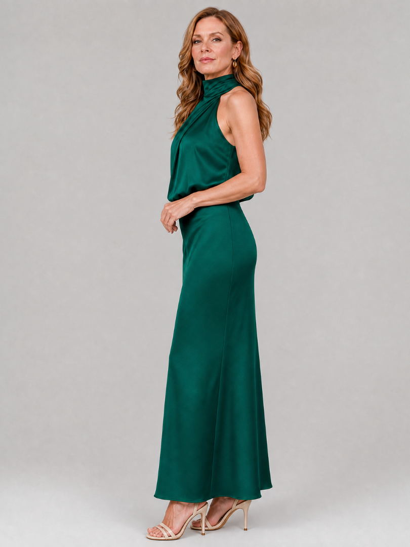 Nopal | Sleeveless Draped Neck Midi Dress 4