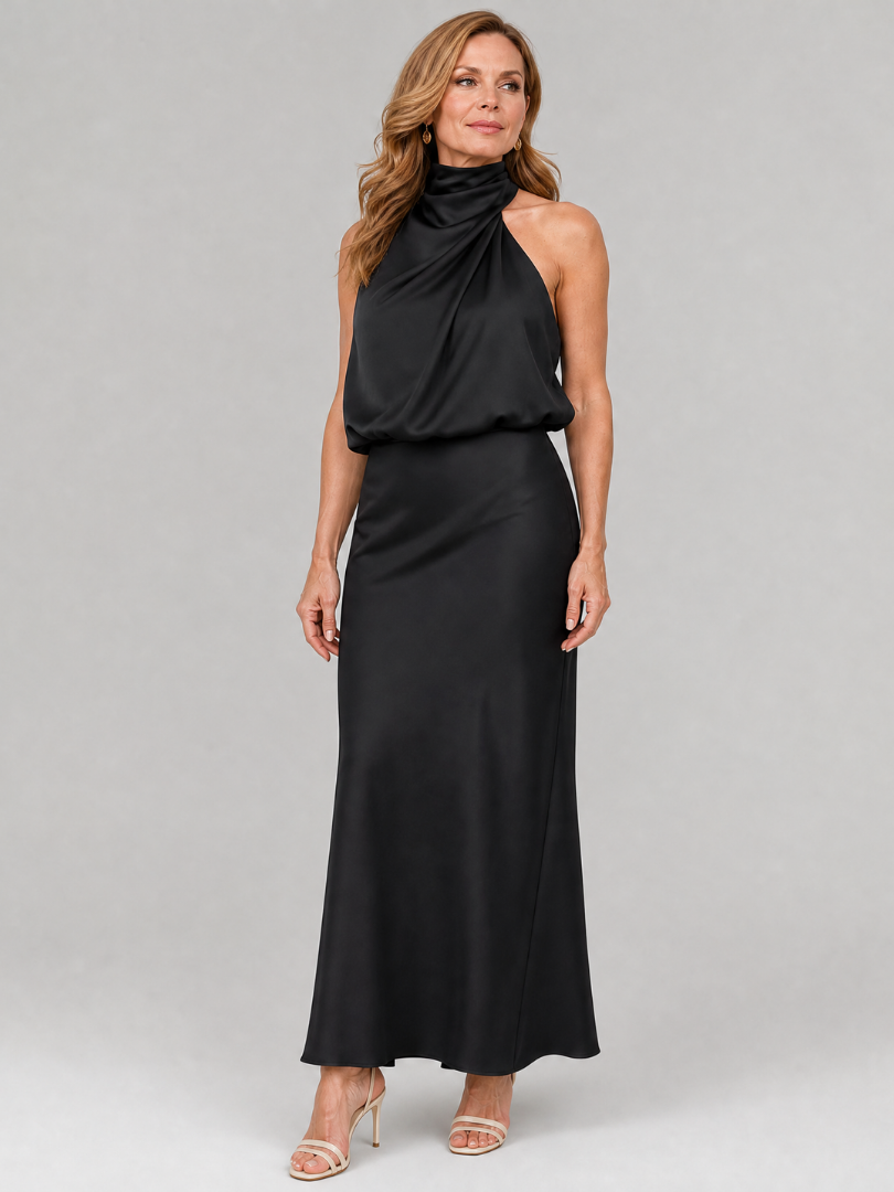 Nopal | Sleeveless Draped Neck Midi Dress 5