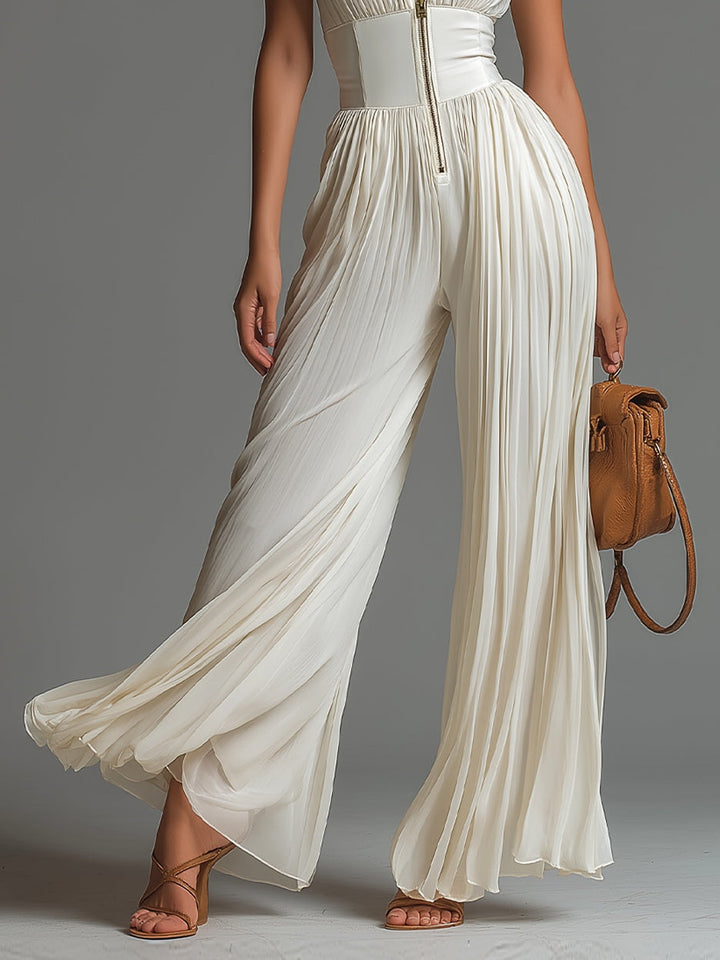 Odette™ | V-Neck Wide-Leg Chiffon Jumpsuit 4