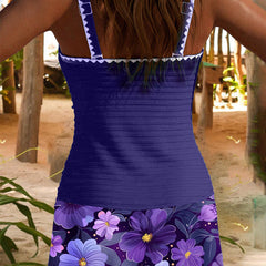 Olivia | Printed Backless Tankini Set 1