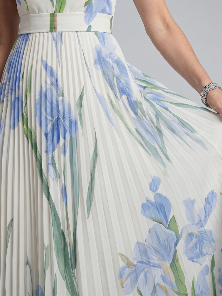 Ophelia | Sleeveless Square Neck Floral Print Midi Dress 3