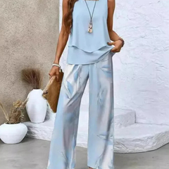 Ovelynra™ | Sleeveless Top And Wide-Leg Pants Set 2