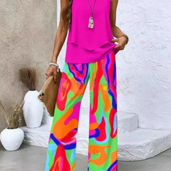 Ovelynra™ | Sleeveless Top And Wide-Leg Pants Set 3