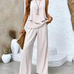 Ovelynra™ | Sleeveless Top And Wide-Leg Pants Set 5