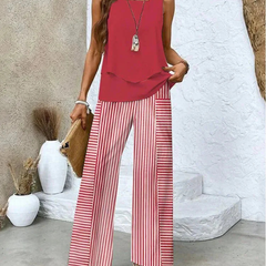 Ovelynra™ | Sleeveless Top And Wide-Leg Pants Set 6