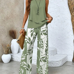 Ovelynra™ | Sleeveless Top And Wide-Leg Pants Set 7