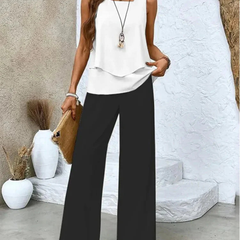 Ovelynra™ | Sleeveless Top And Wide-Leg Pants Set 9