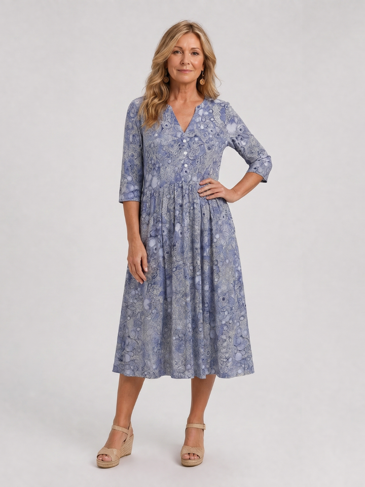 Picao | Vintage Front Three Quarter Sleeve Midi Dress 4