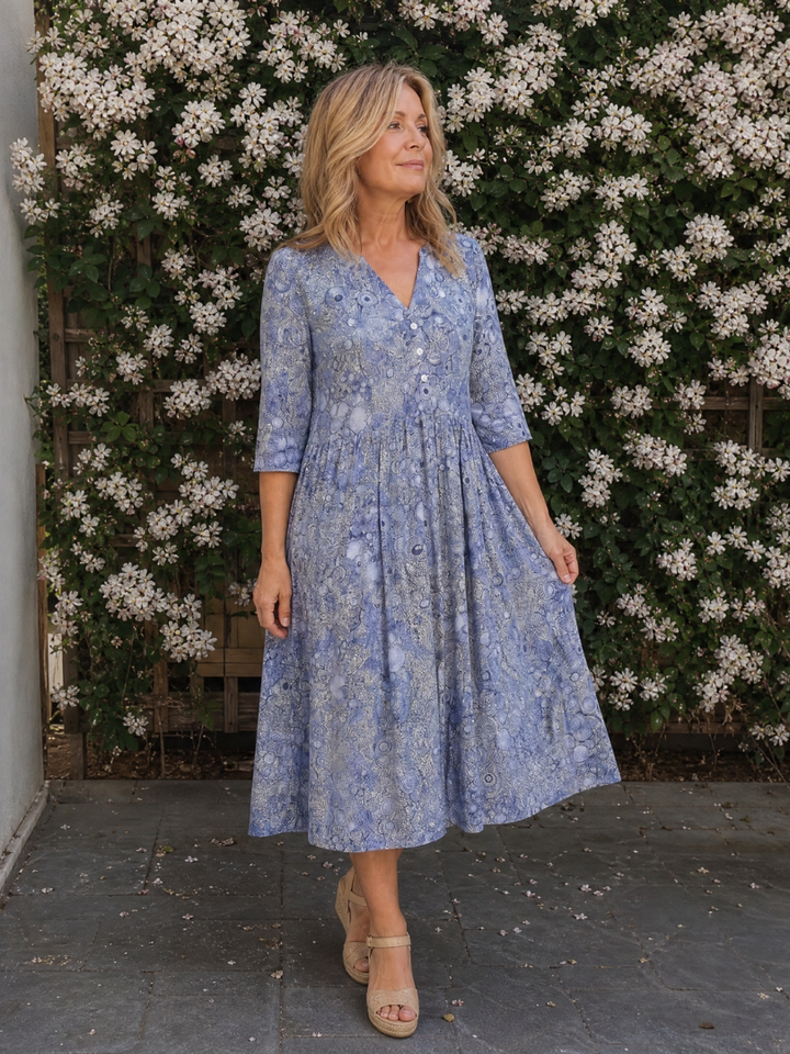 Picao | Vintage Front Three Quarter Sleeve Midi Dress 7