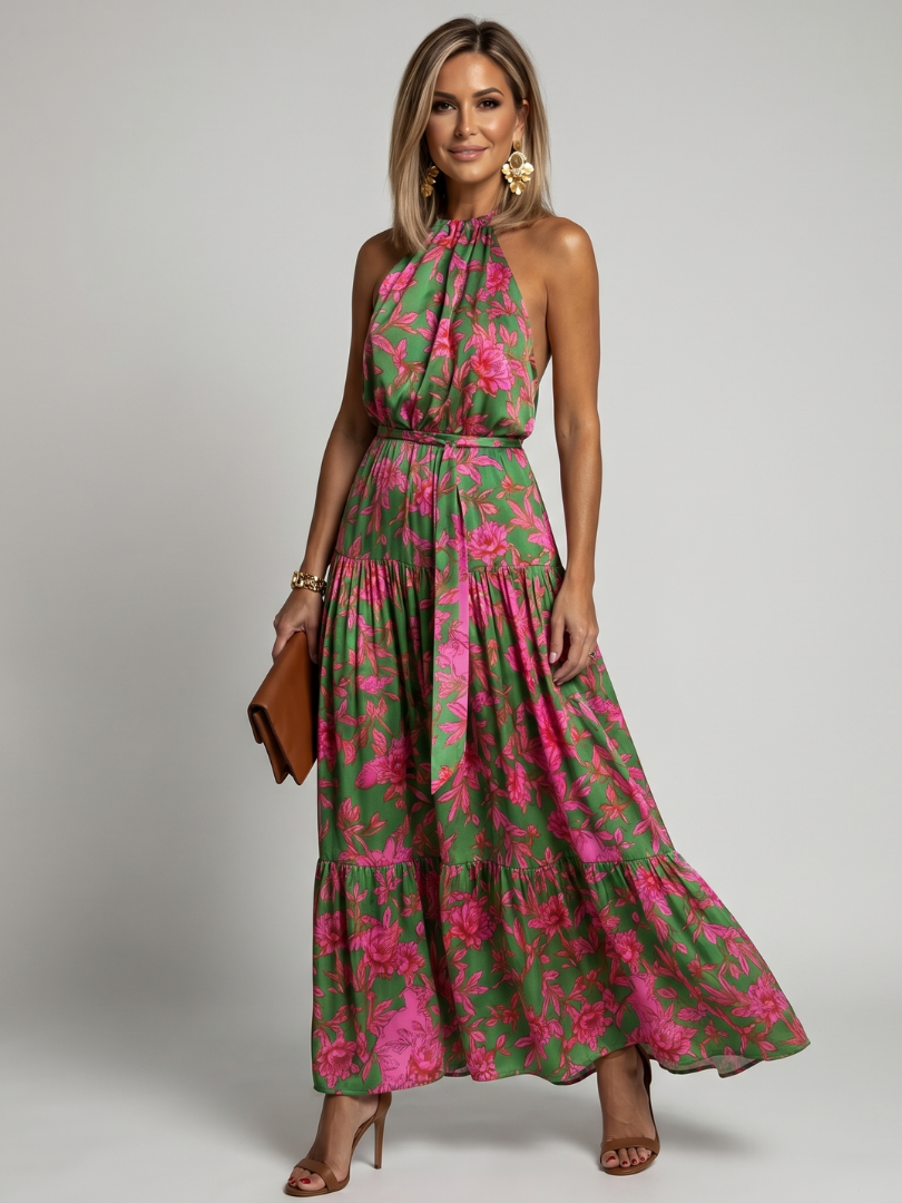 Rowen | Draped Halter Midi Dress 1