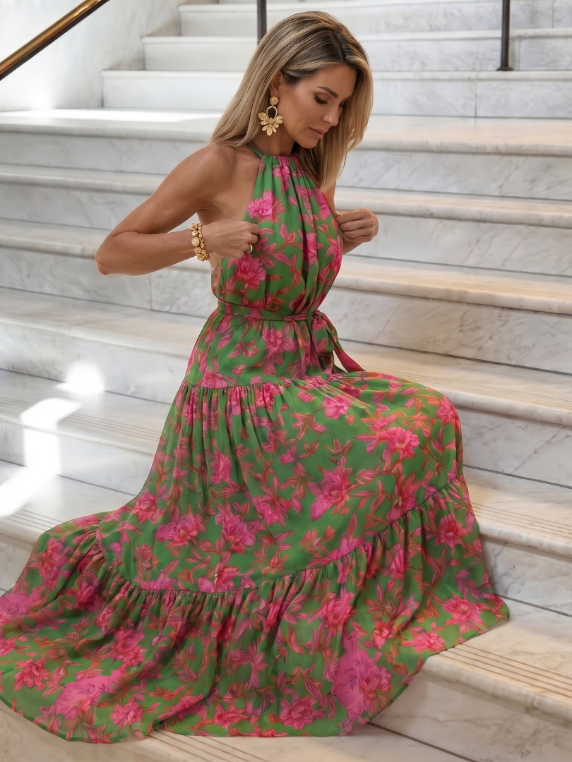 Rowen | Draped Halter Midi Dress 4