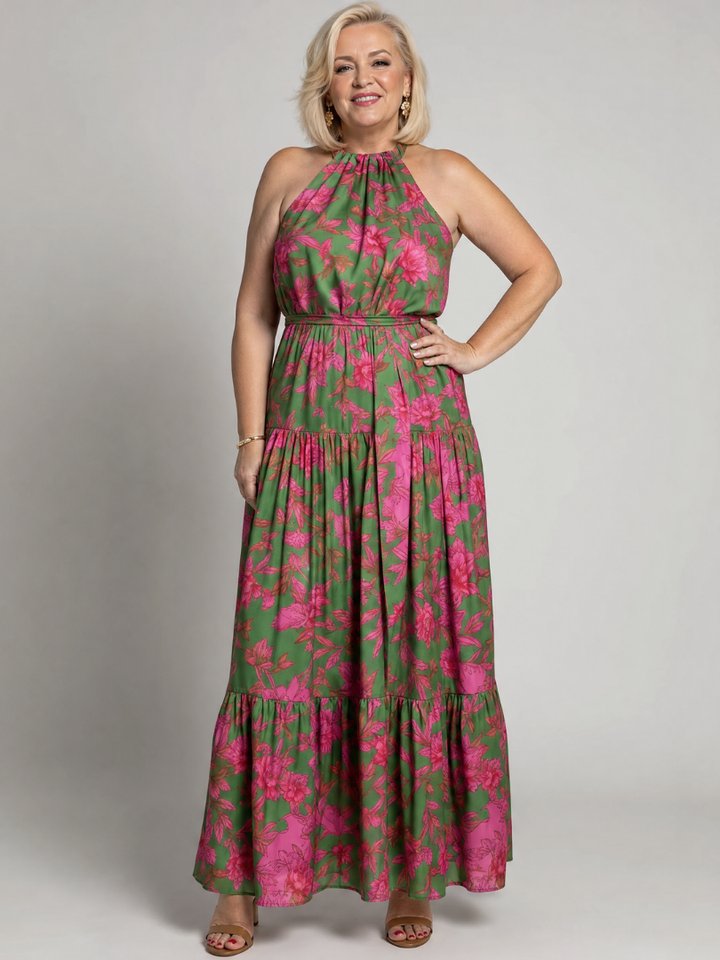 Rowen | Draped Halter Midi Dress 6