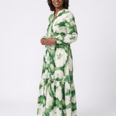 Sabine | Long Sleeve Tie Waist Tiered Maxi Dress 2