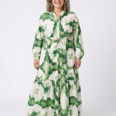 Sabine | Long Sleeve Tie Waist Tiered Maxi Dress 3