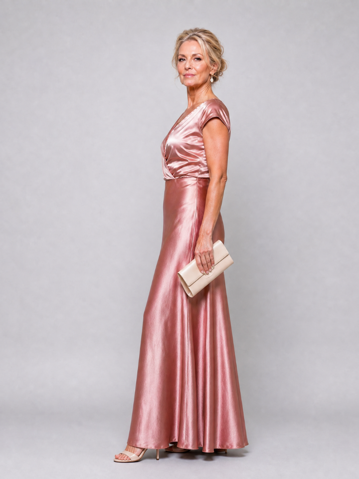 Samouse | Cap Sleeve Wrap Bodice Maxi Dress 2