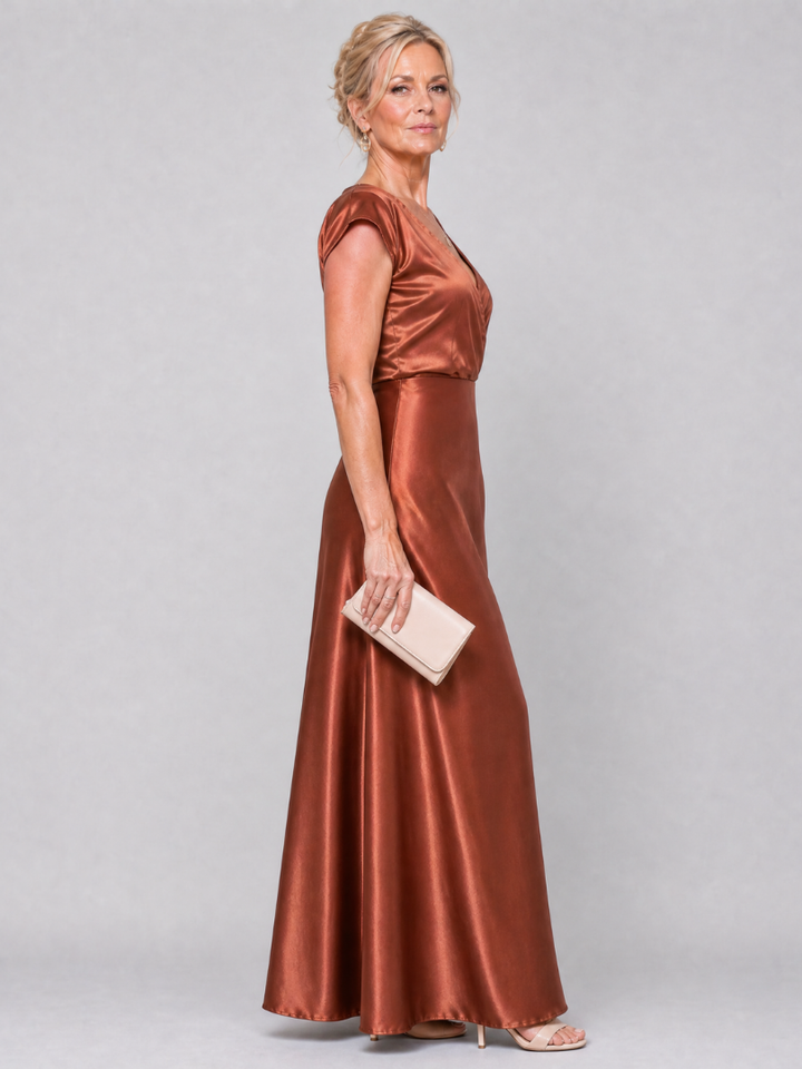 Samouse | Cap Sleeve Wrap Bodice Maxi Dress 4