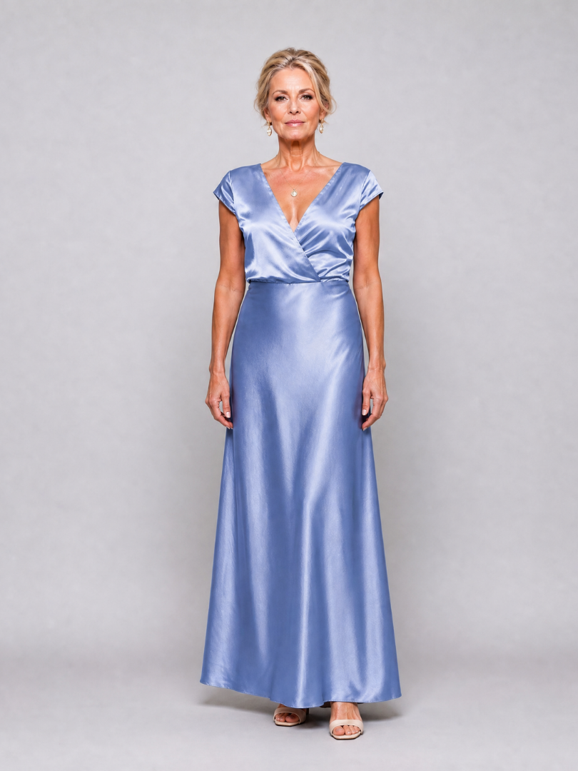 Samouse | Cap Sleeve Wrap Bodice Maxi Dress 5