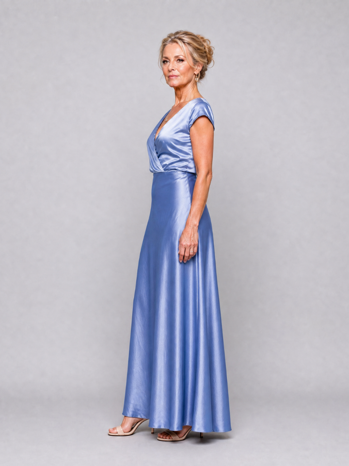 Samouse | Cap Sleeve Wrap Bodice Maxi Dress 6