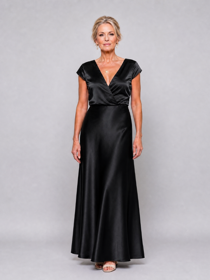Samouse | Cap Sleeve Wrap Bodice Maxi Dress 7