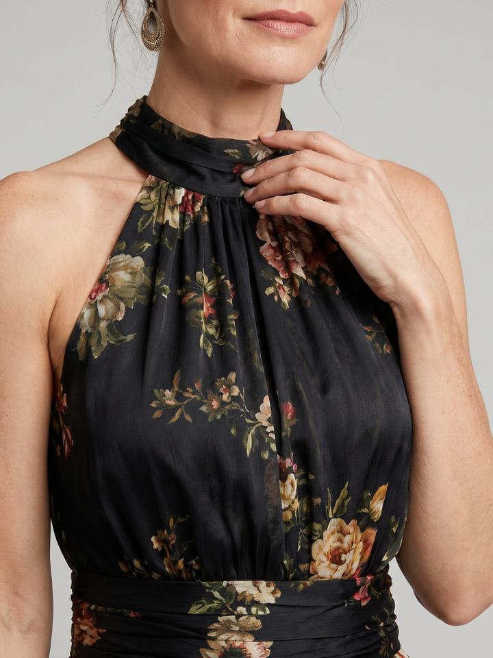 Sior | Floral Halter Neck Midi Dress 2
