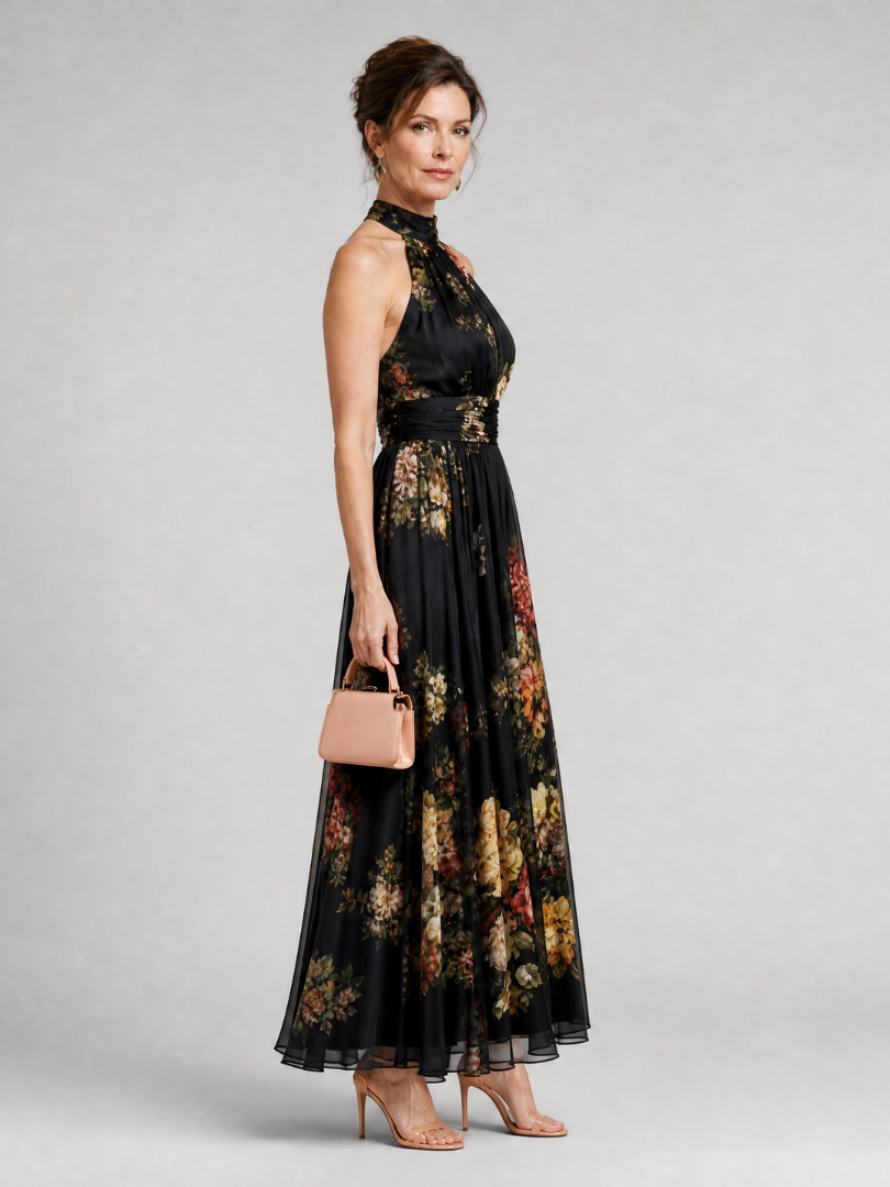 Sior | Floral Halter Neck Midi Dress 3