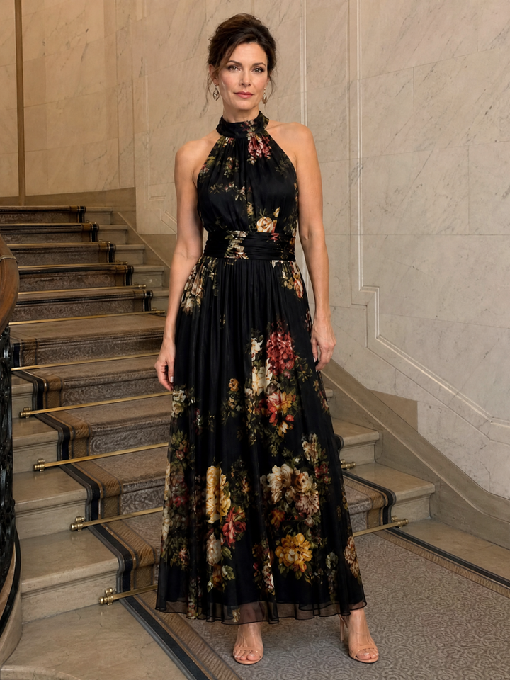 Sior | Floral Halter Neck Midi Dress 4
