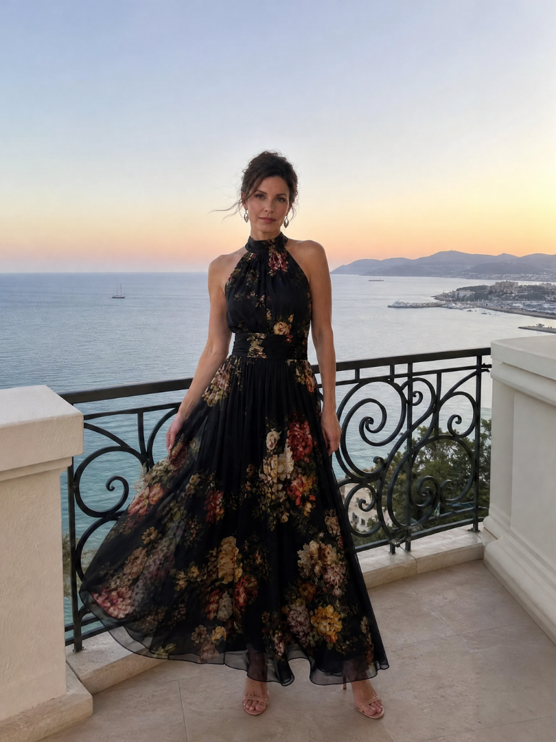 Sior | Floral Halter Neck Midi Dress 5
