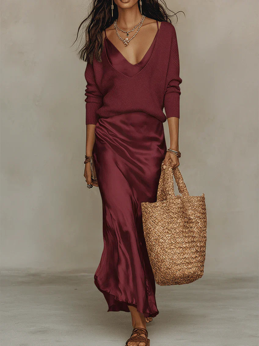 Solène Slip Dress & Knit Set 8