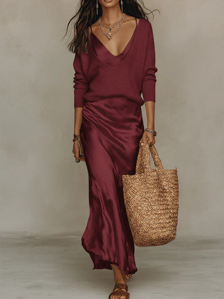 Solène Slip Dress & Knit Set 8