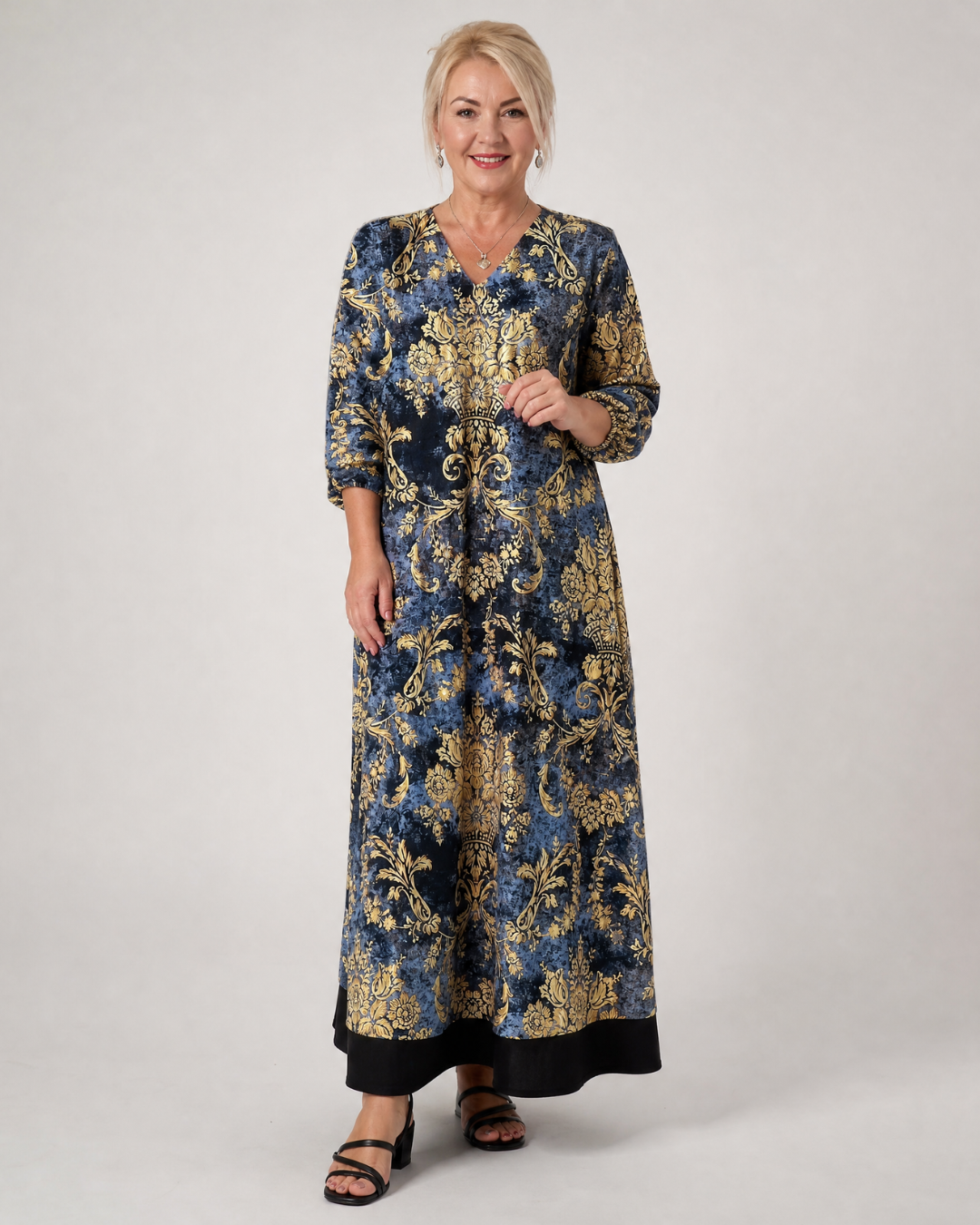 Sorrelia | Ornate Floral Print Relaxed Midi Dress 0