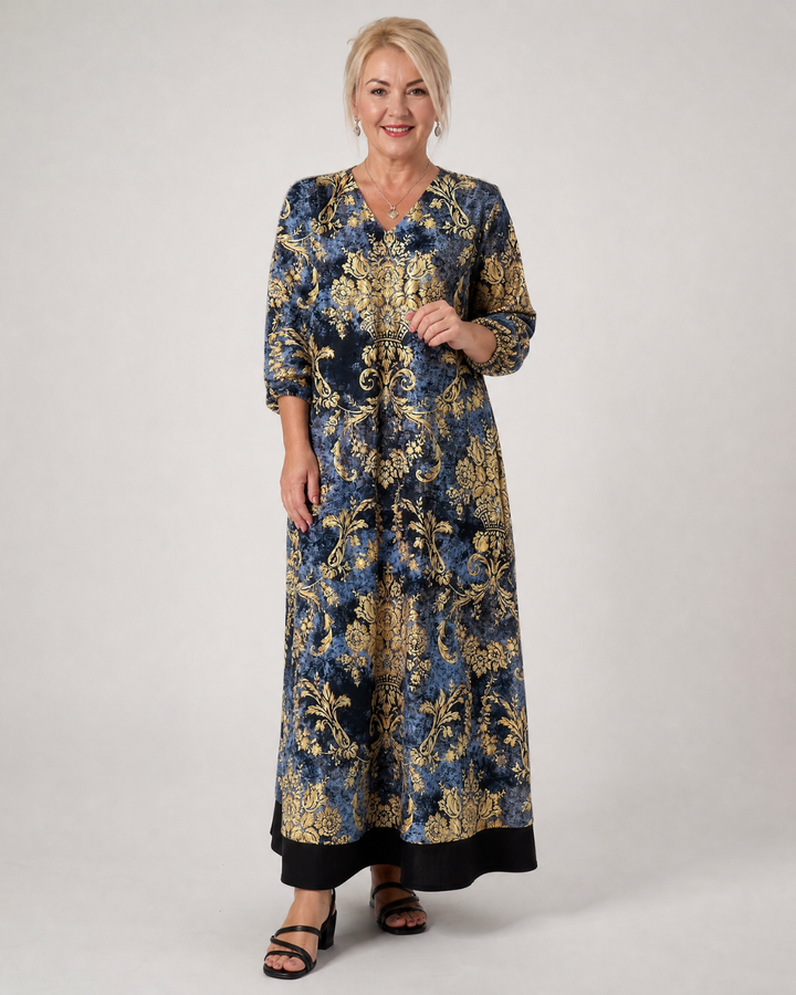 Sorrelia | Ornate Floral Print Relaxed Midi Dress 0