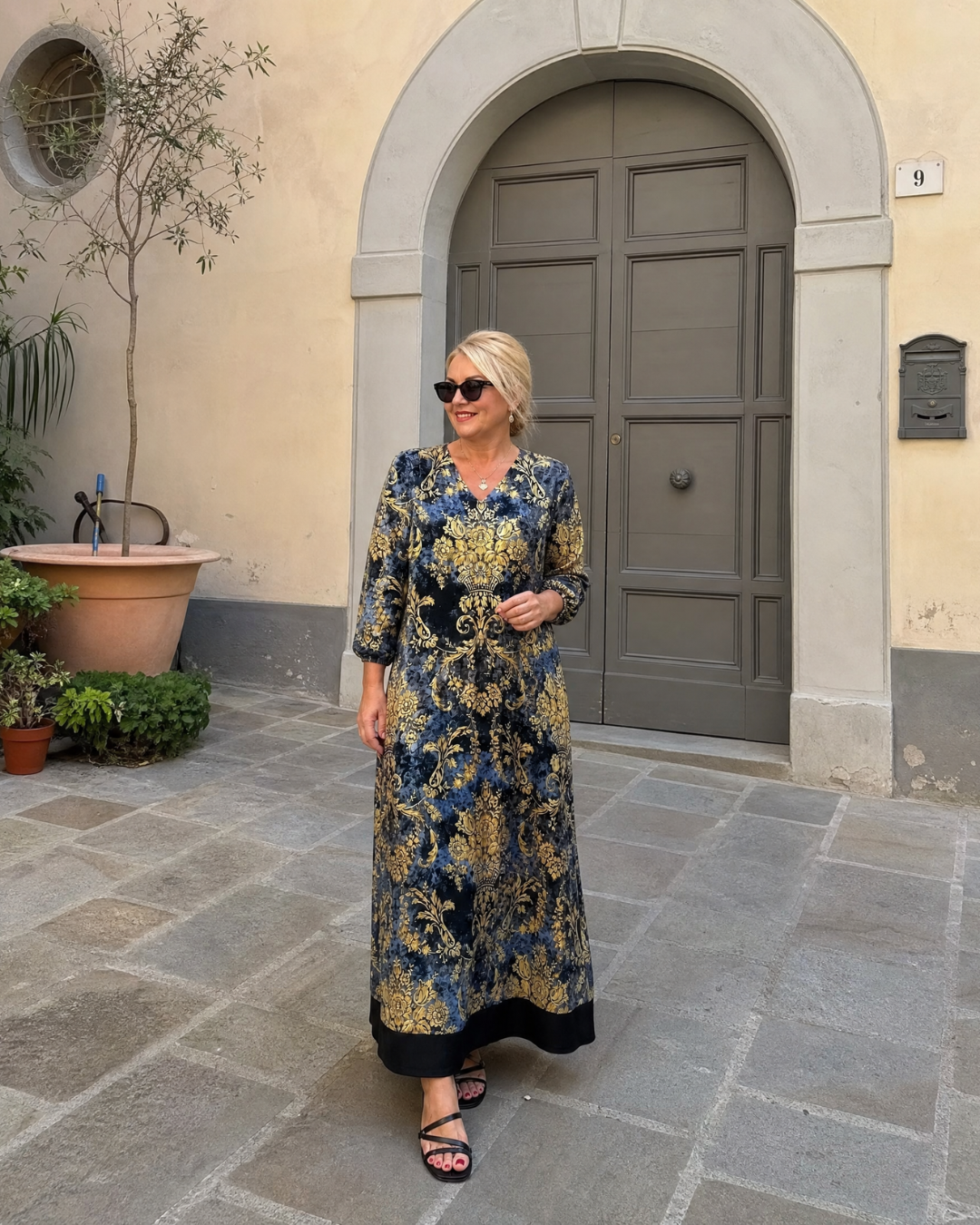 Sorrelia | Ornate Floral Print Relaxed Midi Dress 4