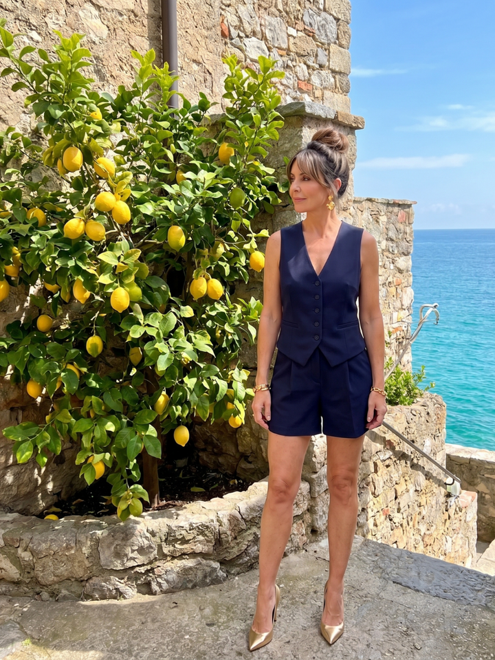 Subane | Sleeveless Tailored Fit Vest And Shorts Set 6