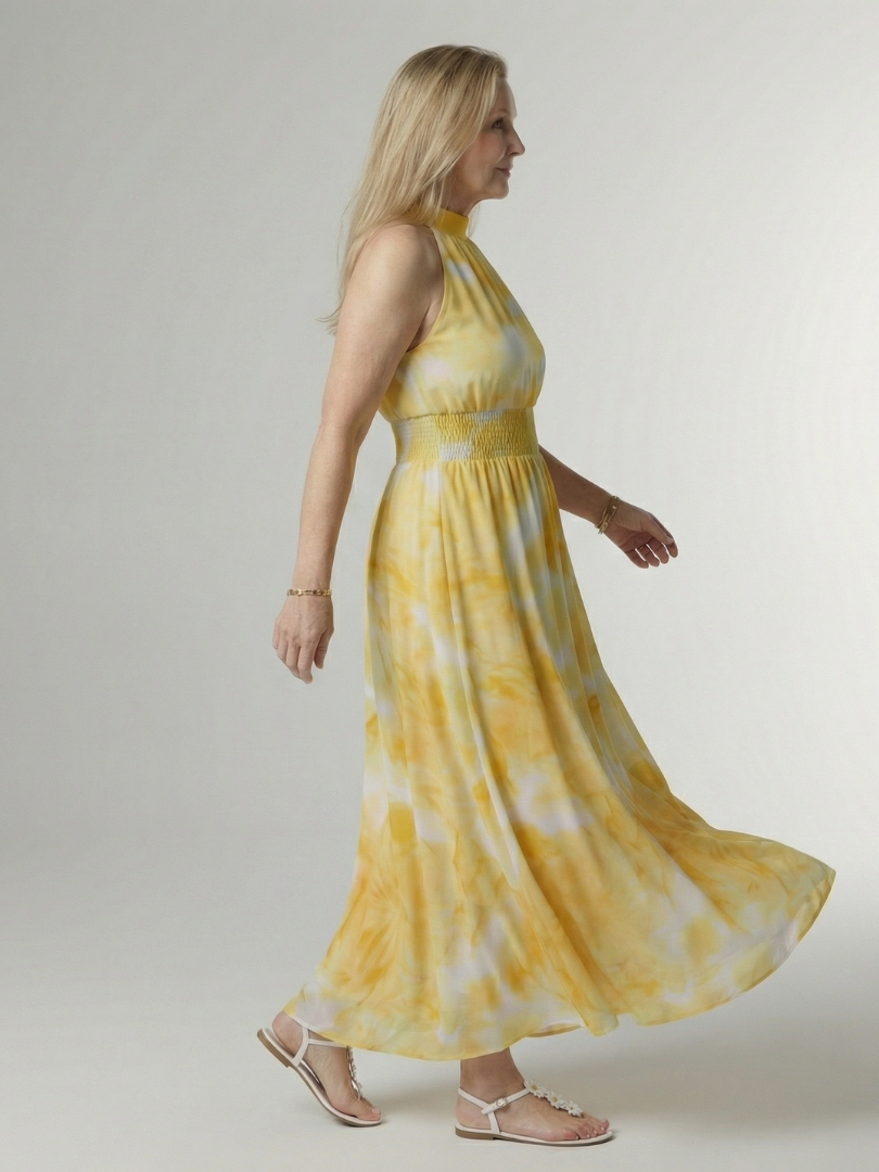 Sylin | Gathered Halter Midi Dress 1