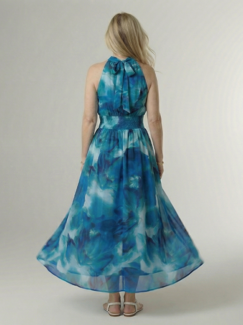 Sylin | Gathered Halter Midi Dress 7