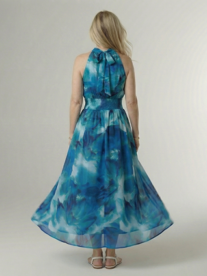 Sylin | Gathered Halter Midi Dress 7